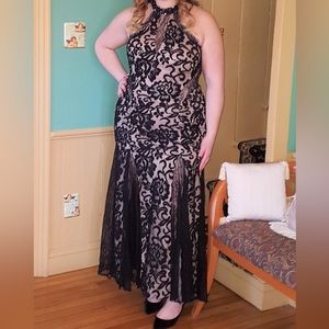 Xscape sheer illusion gown size 12